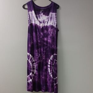 Purple Tie-Dye Sleeveless Dress